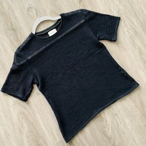 Simon Miller Black Cotton Perforated Knit Tshirt women’s size small